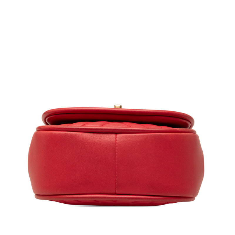 Mini CC Chevron Lambskin Reversed Round Flap - Image 3