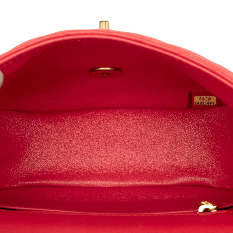 Mini CC Chevron Lambskin Reversed Round Flap - Image 4
