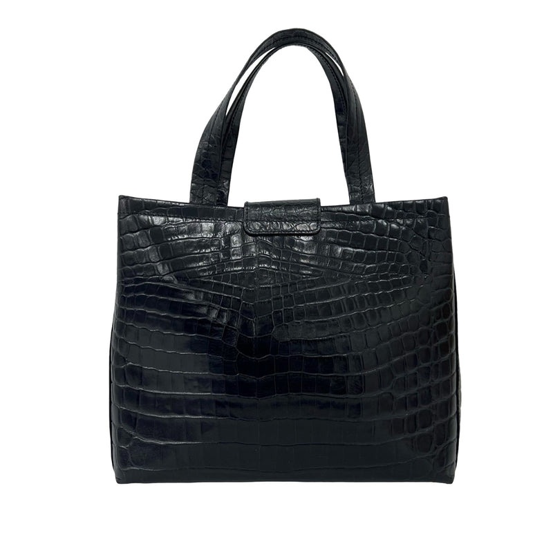 Croc Embossed Leather Vara Bow Satchel - Image 2