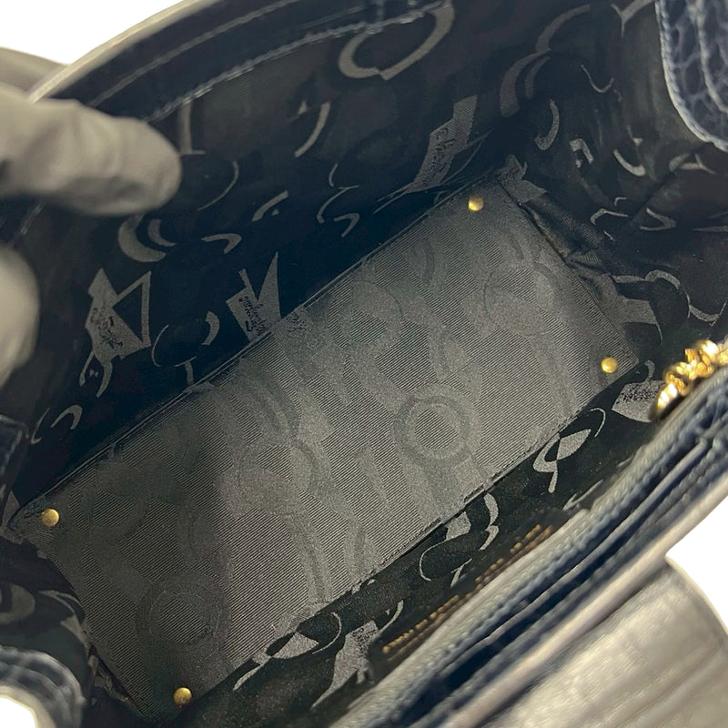 Croc Embossed Leather Vara Bow Satchel - Image 5