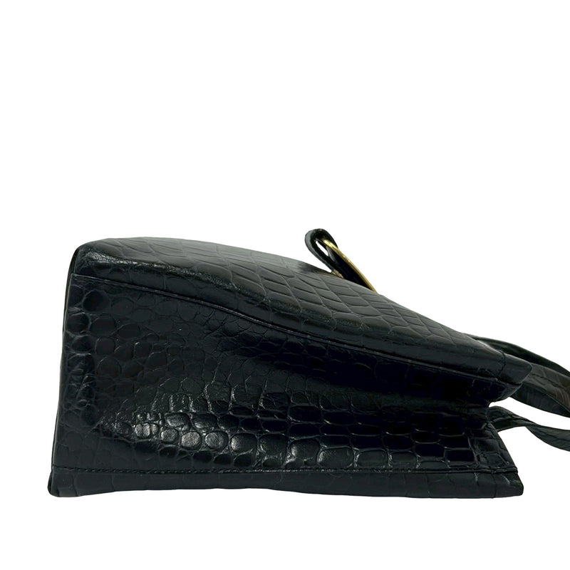 Croc Embossed Leather Vara Bow Satchel - Image 8