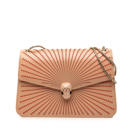 Medium Laser Cut Calfskin Diamond Blast Sunshine Serpenti Forever Shoulder Bag - Image 1