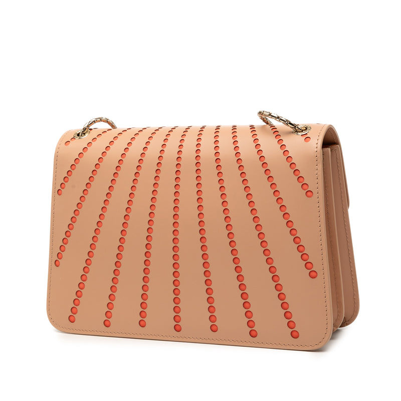 Medium Laser Cut Calfskin Diamond Blast Sunshine Serpenti Forever Shoulder Bag - Image 2