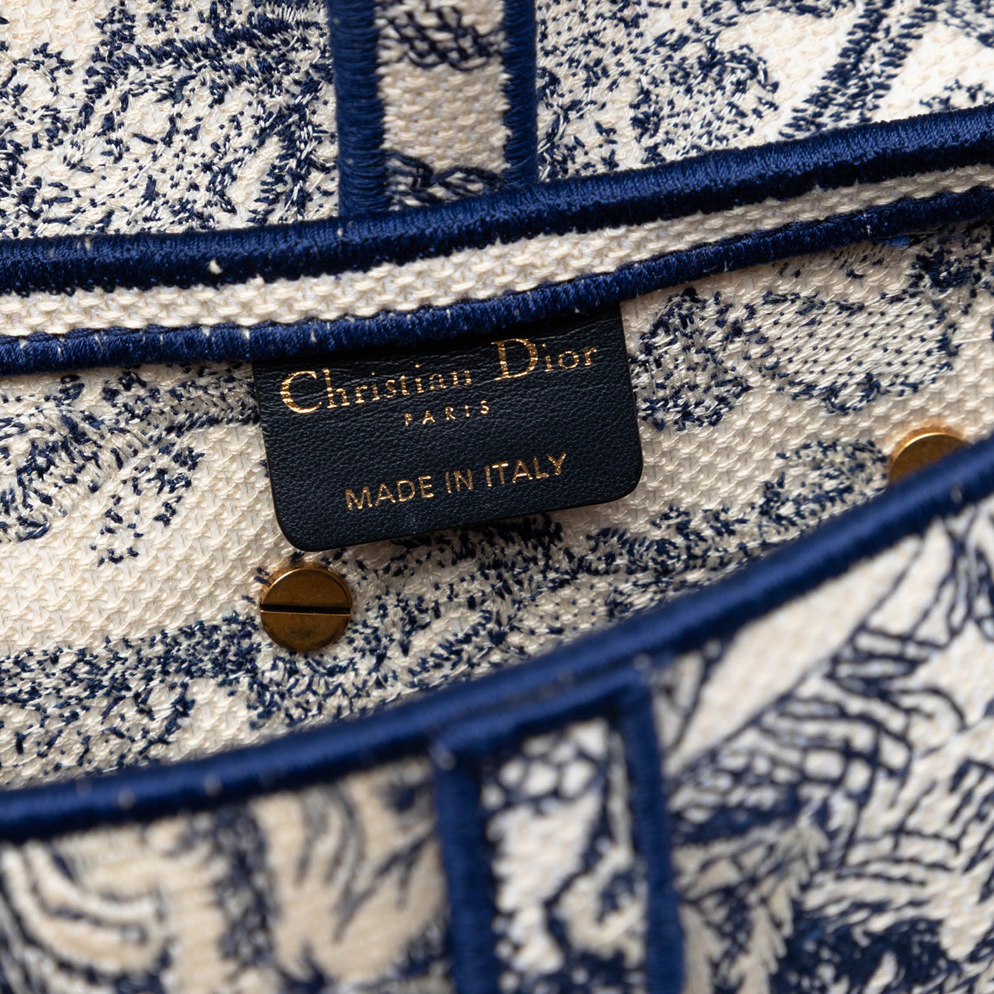 Embroidered Canvas Toile de Jouy Saddle Bag - Image 5