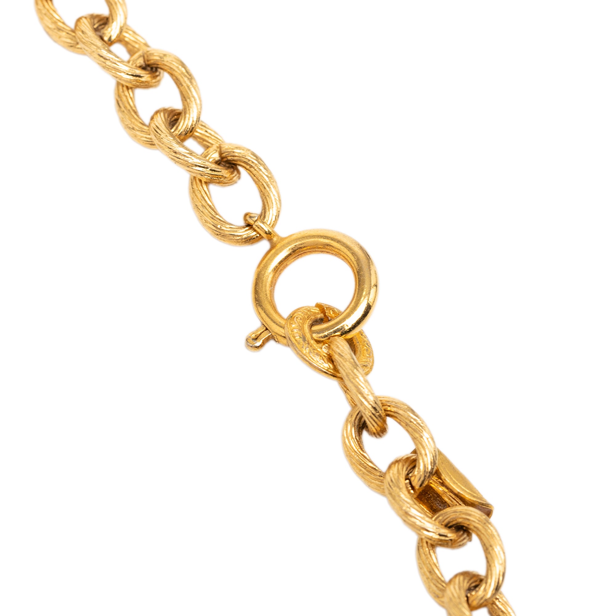 CC Gold Plated Round Pendant Necklace - Image 4