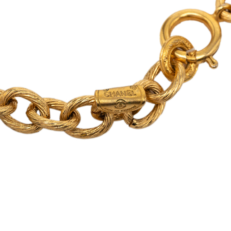 CC Gold Plated Round Pendant Necklace - Image 5
