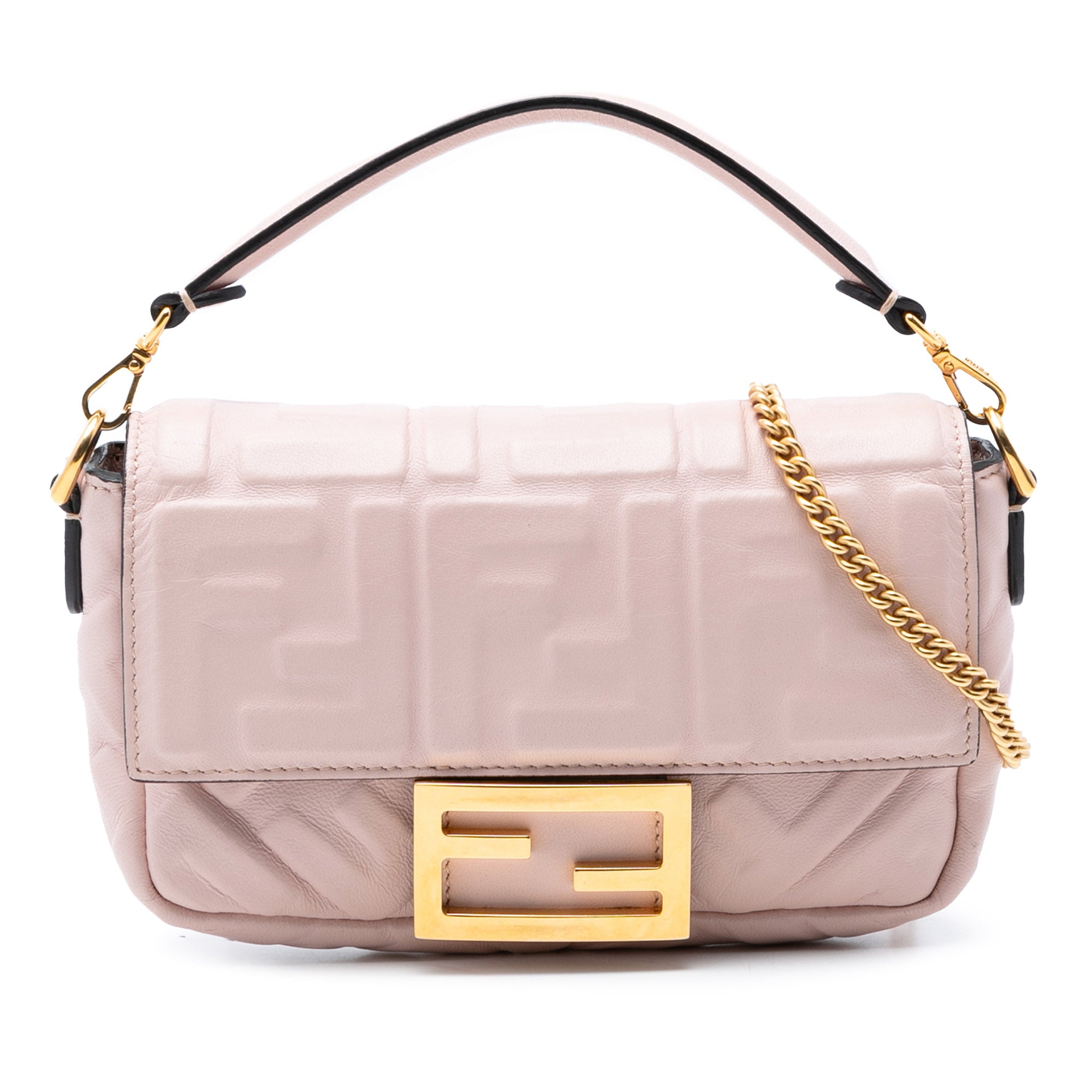 Mini Zucca Embossed Leather Baguette Satchel - Image 1