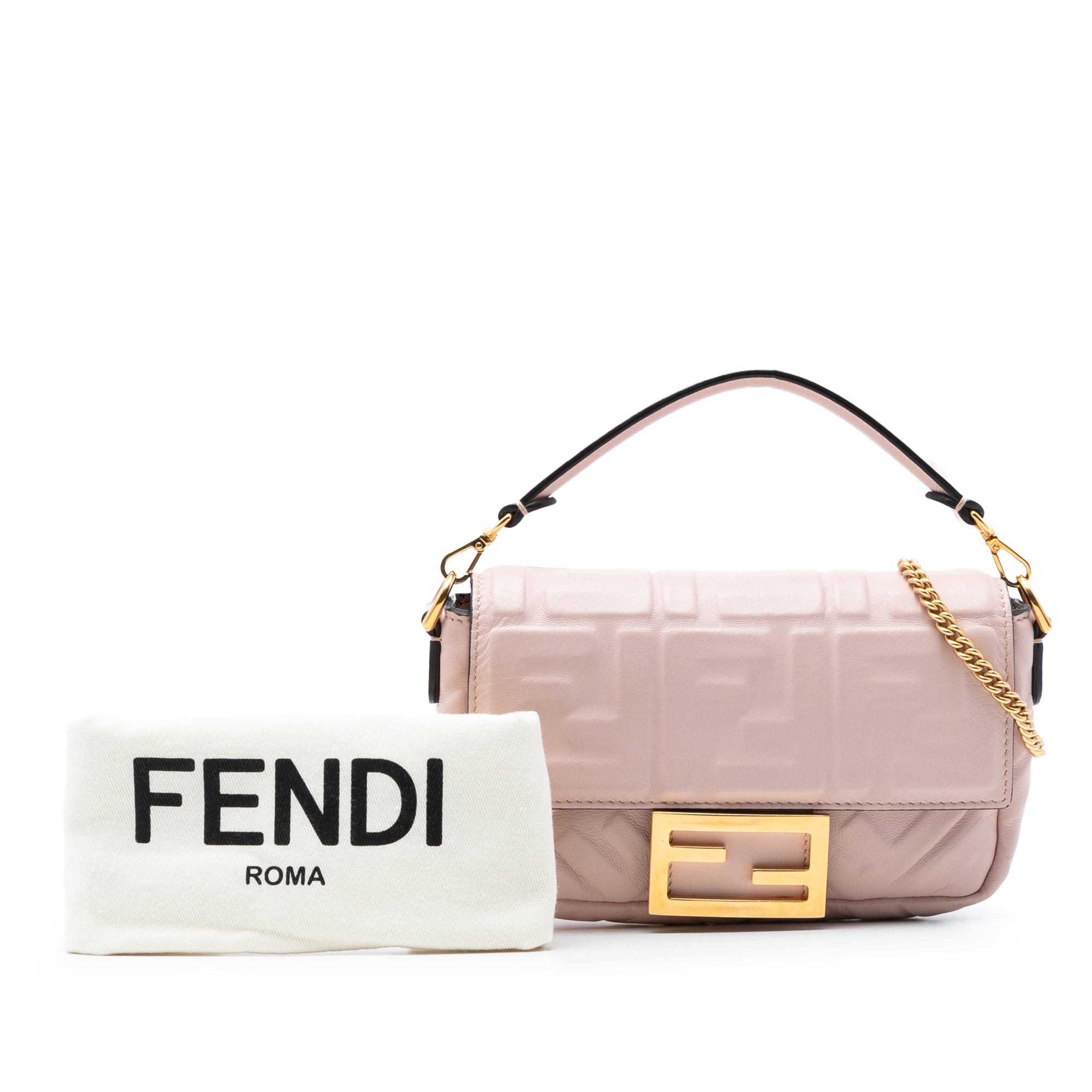 Mini Zucca Embossed Leather Baguette Satchel - Image 8