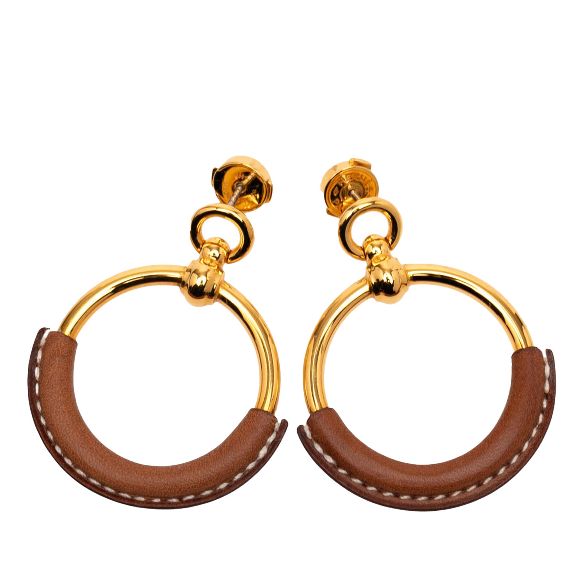 Gold Plated Barenia Loop Earrings - Image 1