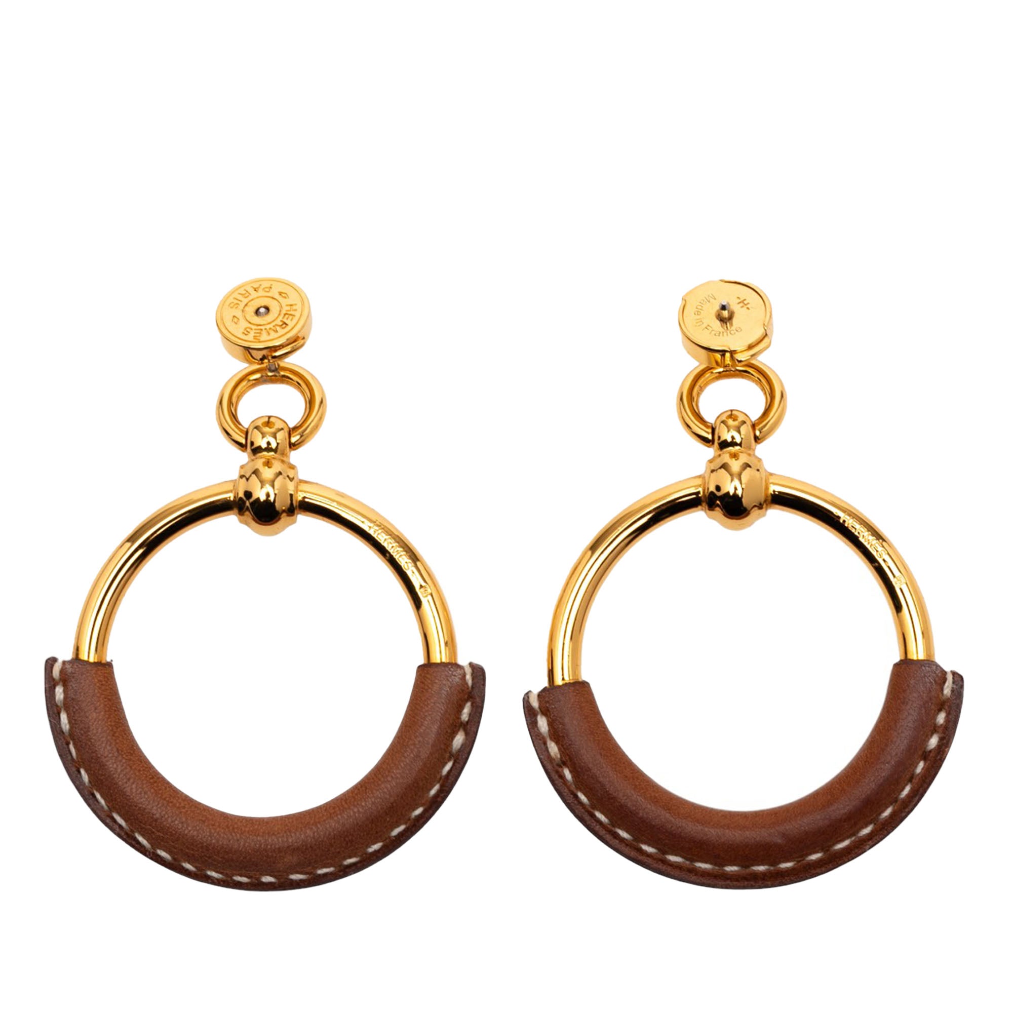 Gold Plated Barenia Loop Earrings - Image 2