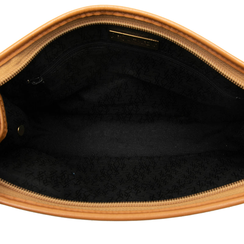 Leather Trimmed Coated Canvas Clutch - Image 4