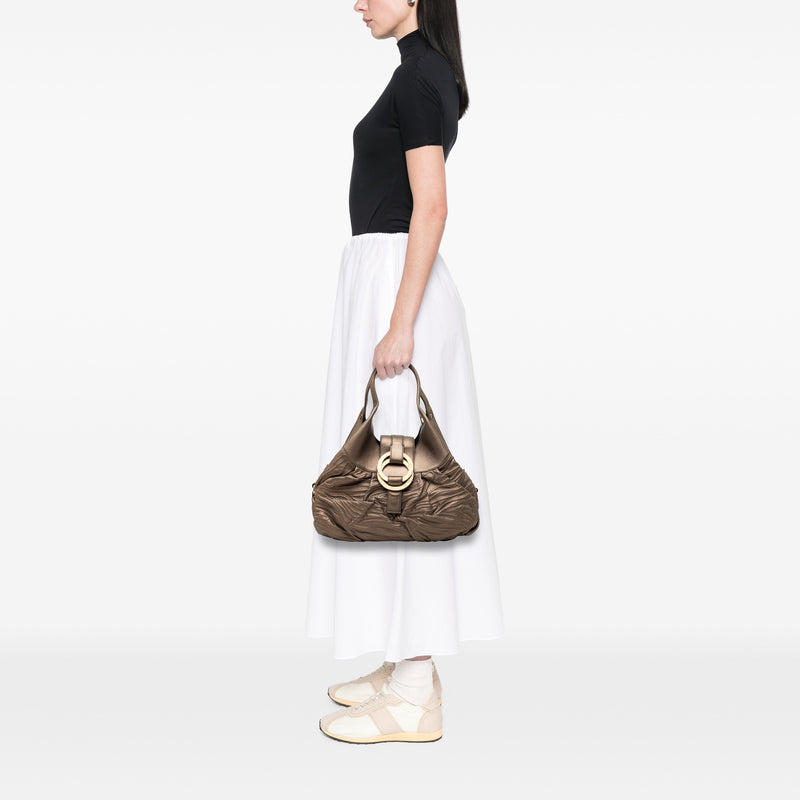 Metallic Leather Chandra Handbag - Image 7