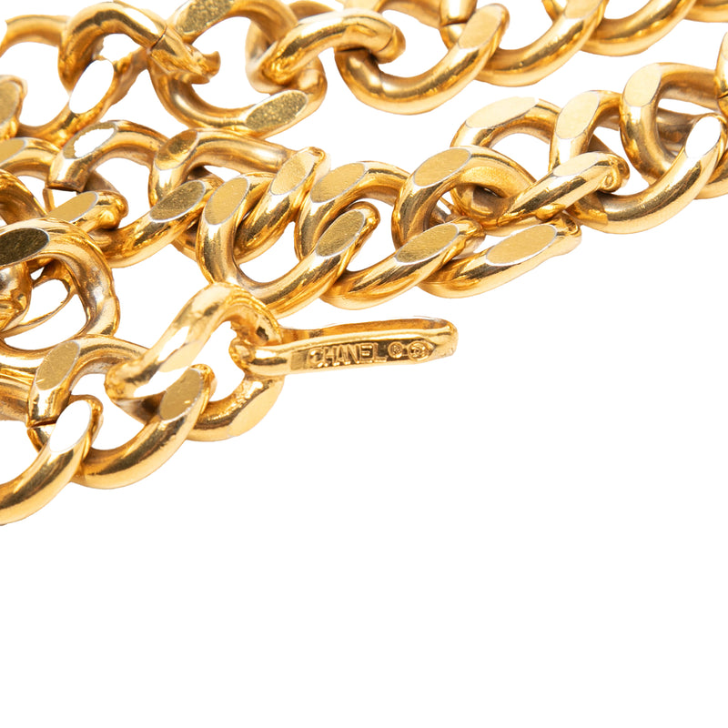 Gold Plated Logo Plate Chain Belt - Image 3