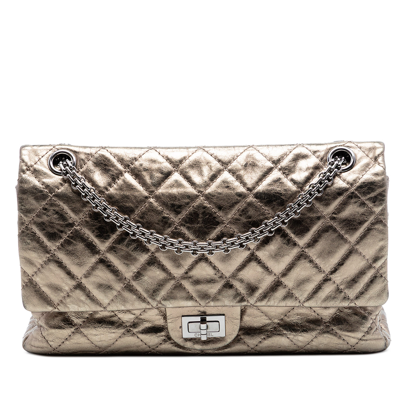 Quilted Metallic Aged Calfskin Reissue 2.55 Double Flap 226 - Image 1