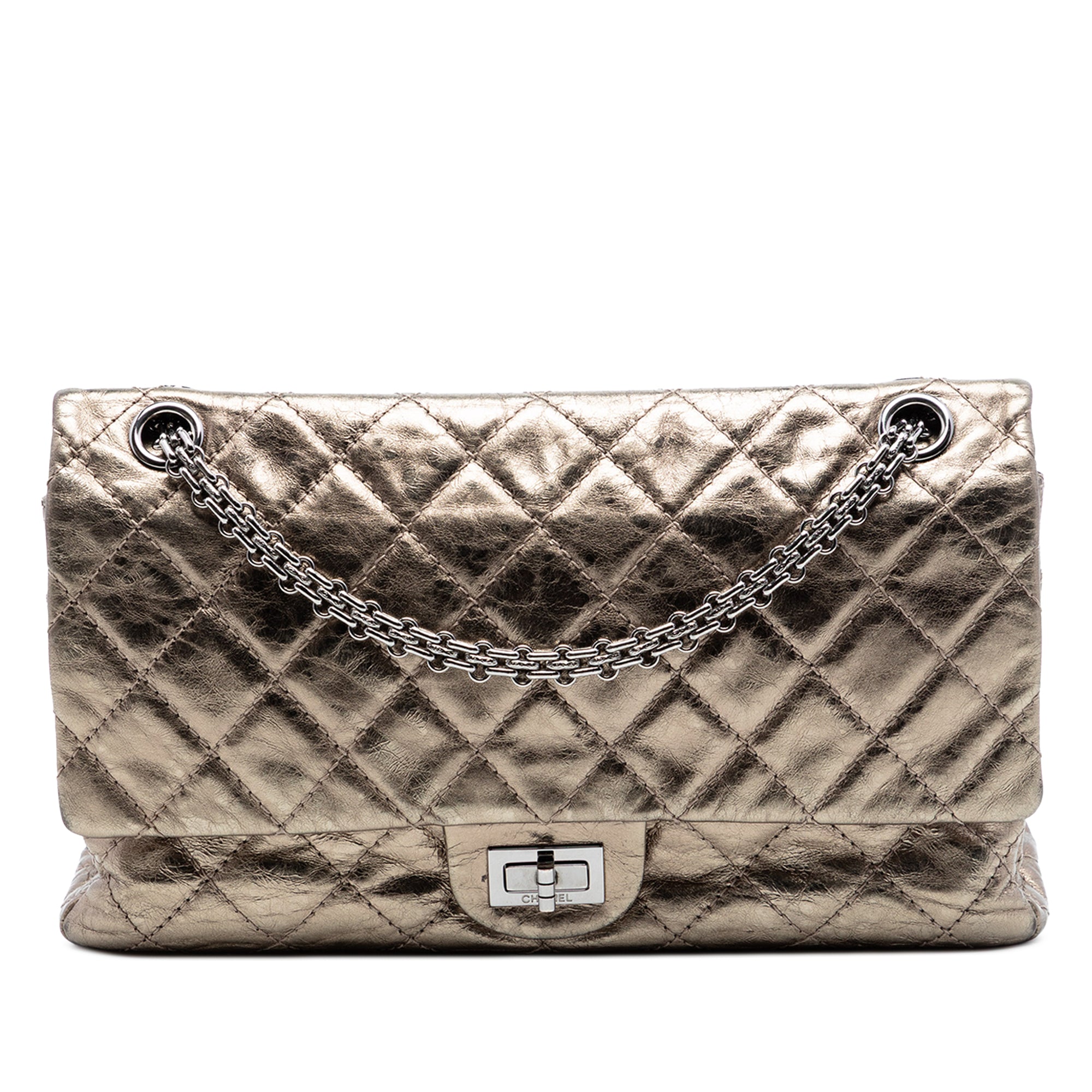 Quilted Metallic Aged Calfskin Reissue 2.55 Double Flap 226 - Image 1