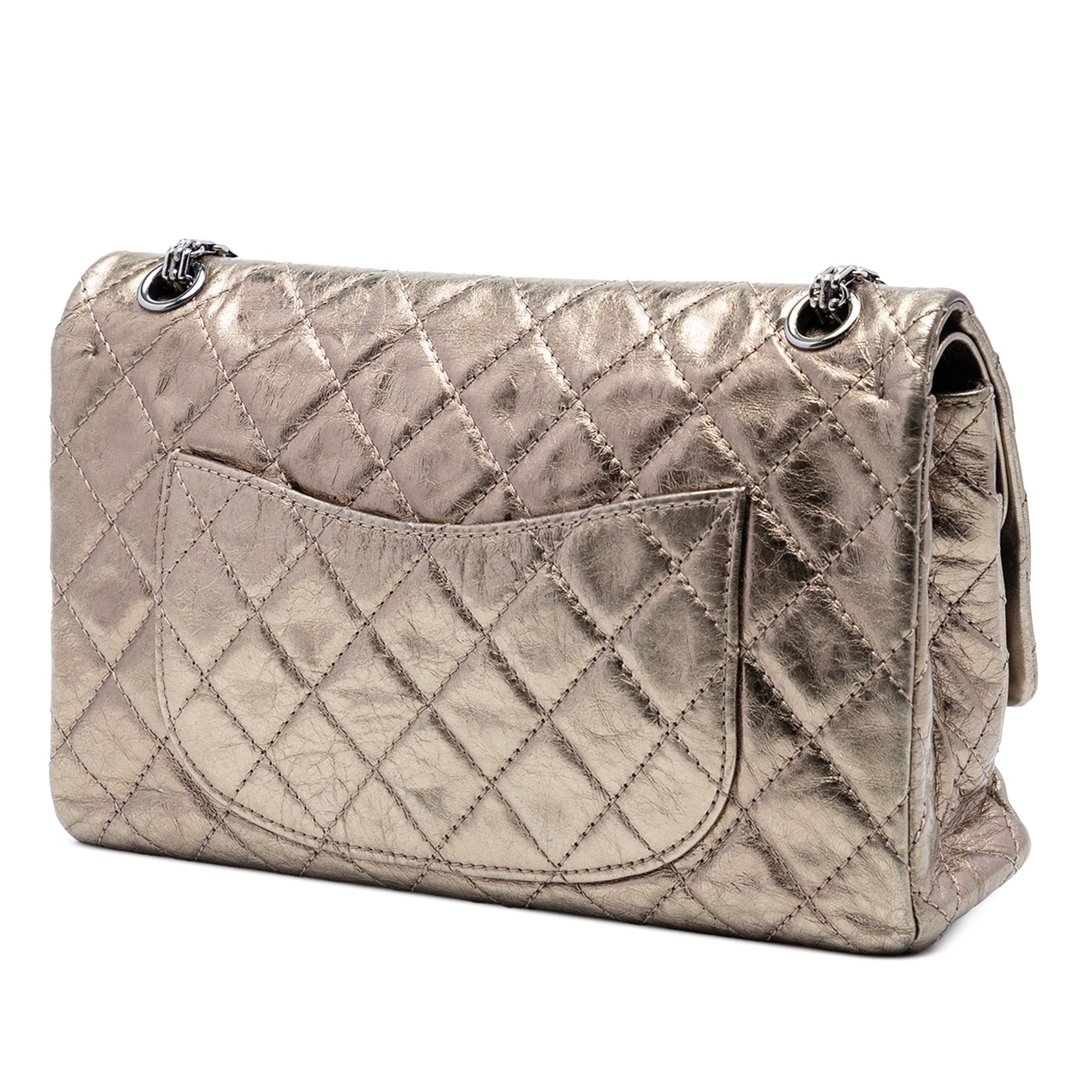 Quilted Metallic Aged Calfskin Reissue 2.55 Double Flap 226 - Image 2
