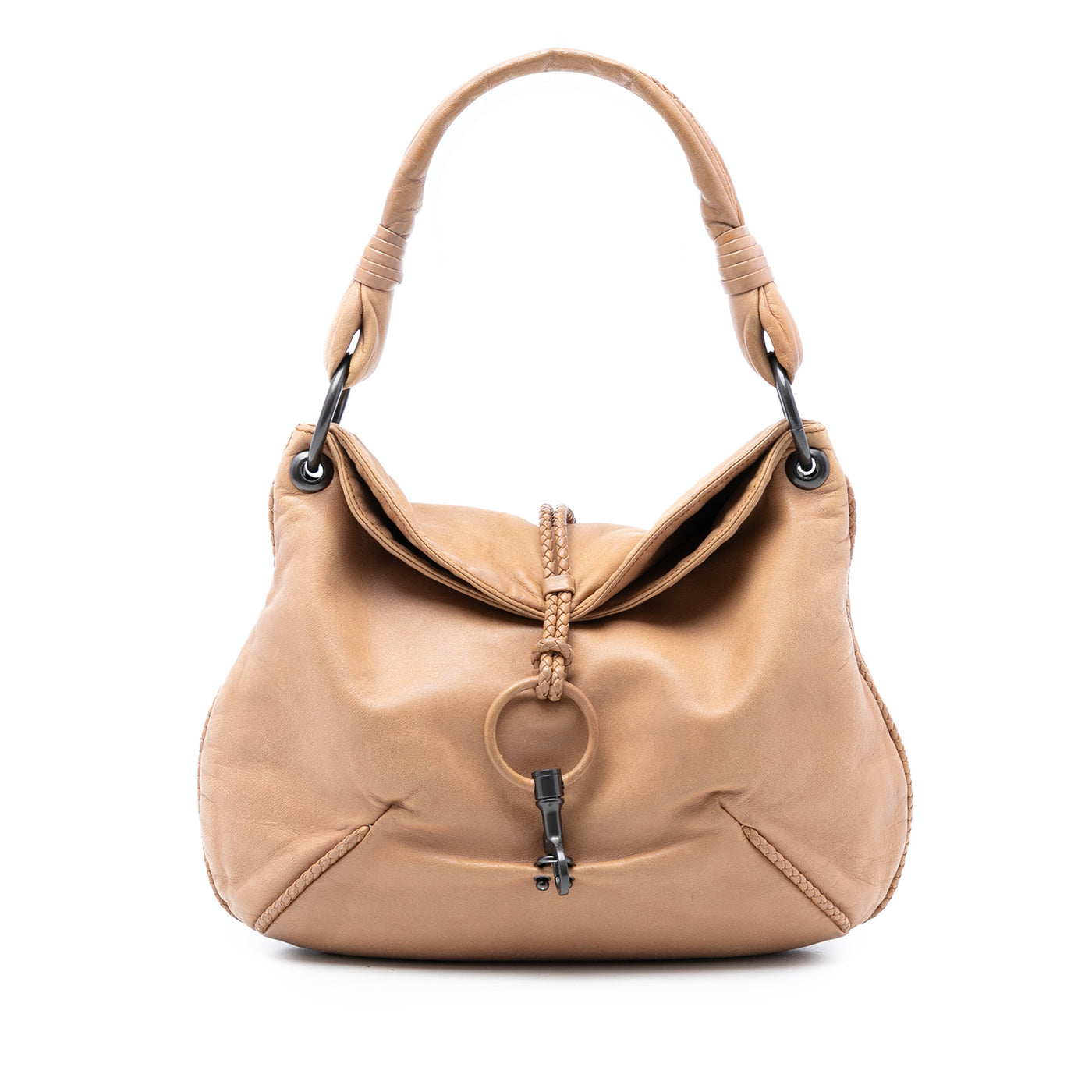 Leather Braided Shoulder Bag - Image 1