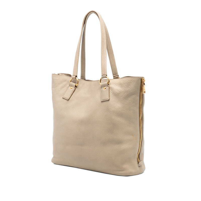 Vitello Daino Side Zip Shopper Tote - Image 2