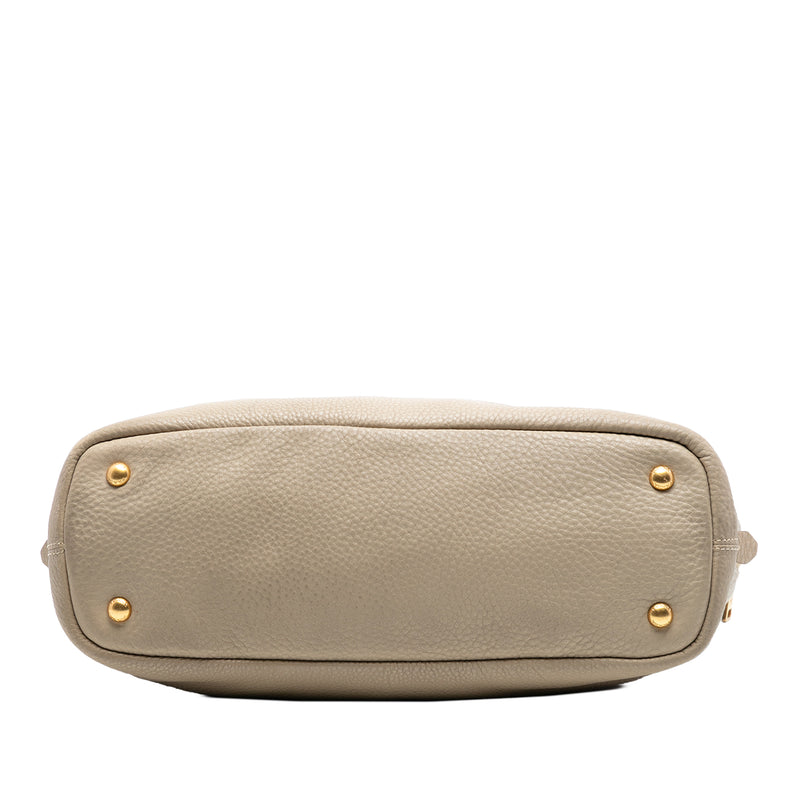 Vitello Daino Side Zip Shopper Tote - Image 3