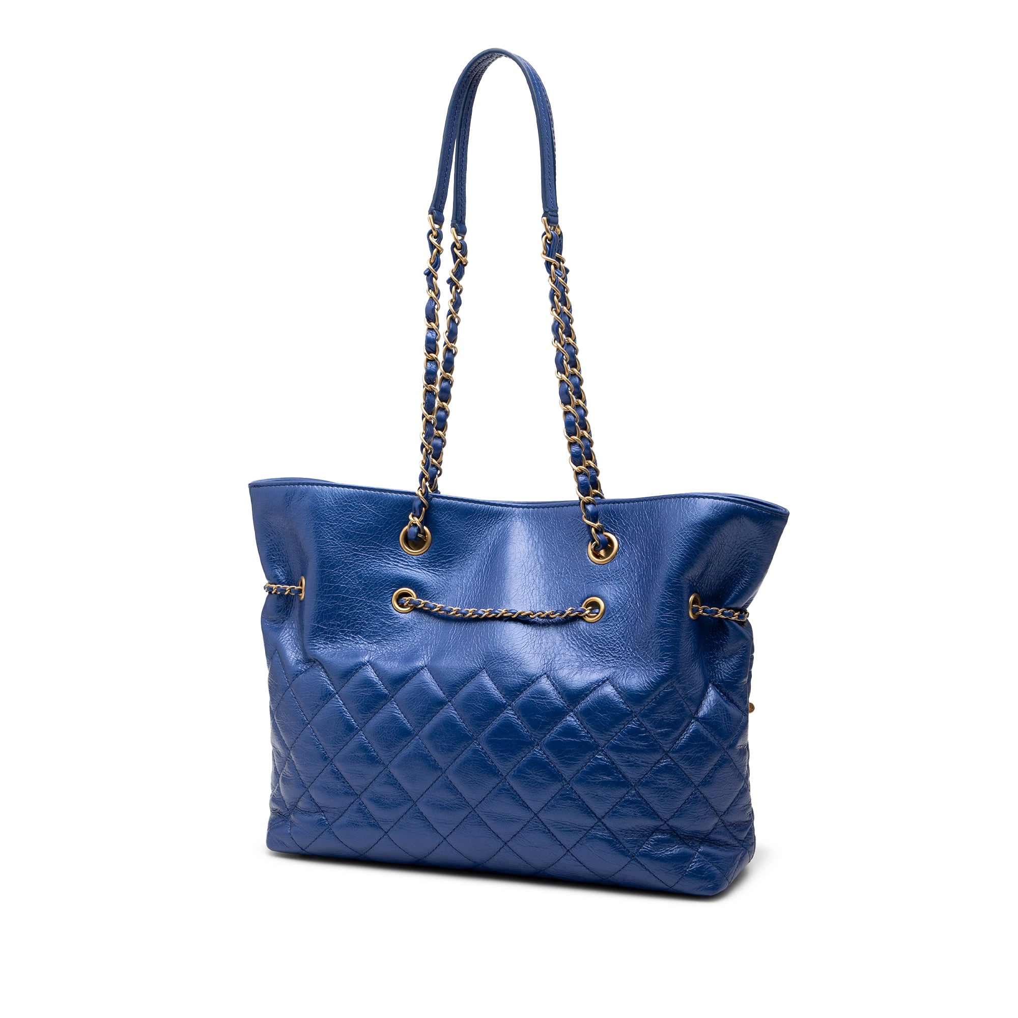 CC Calfskin Front Zip Drawstring Chain Tote - Image 2