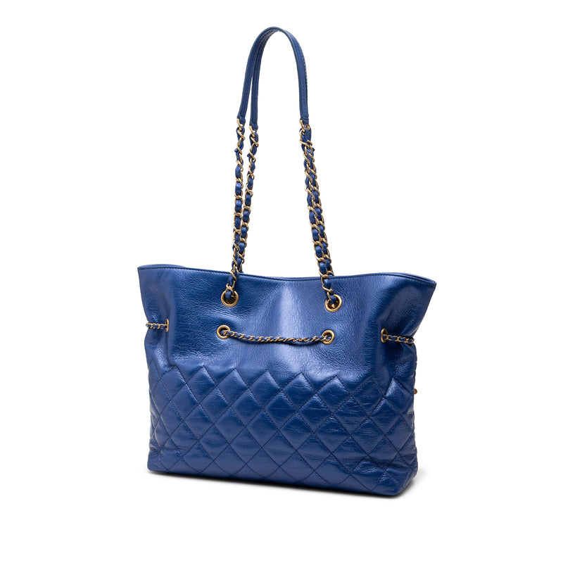 CC Calfskin Front Zip Drawstring Chain Tote - Image 2