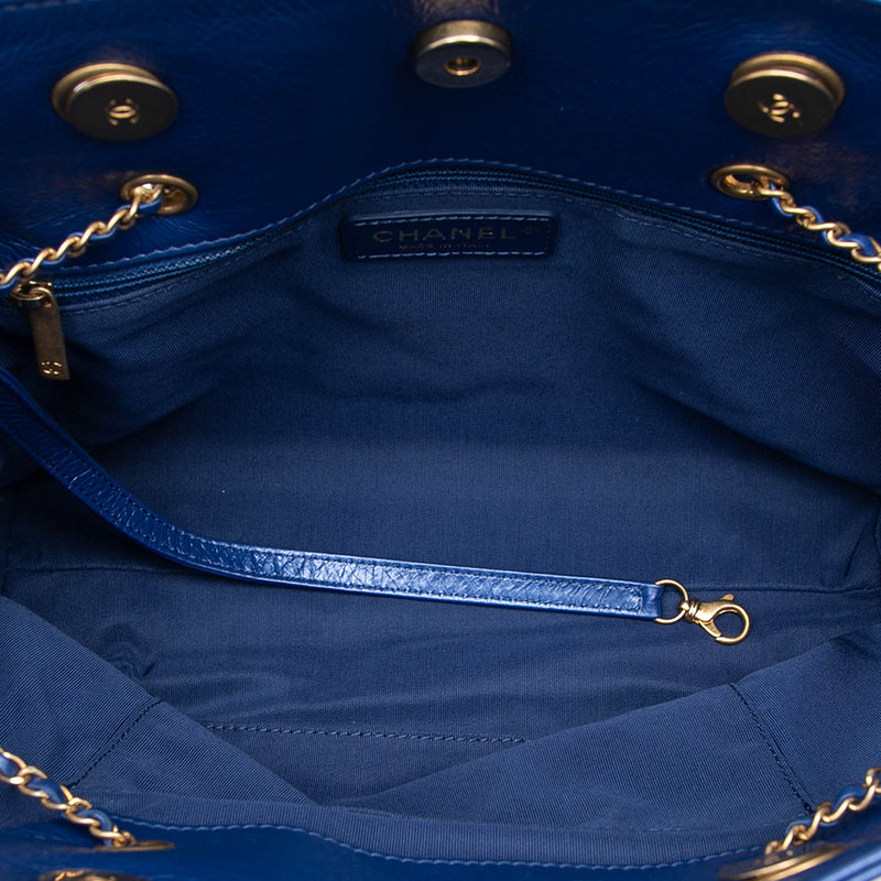 CC Calfskin Front Zip Drawstring Chain Tote - Image 4