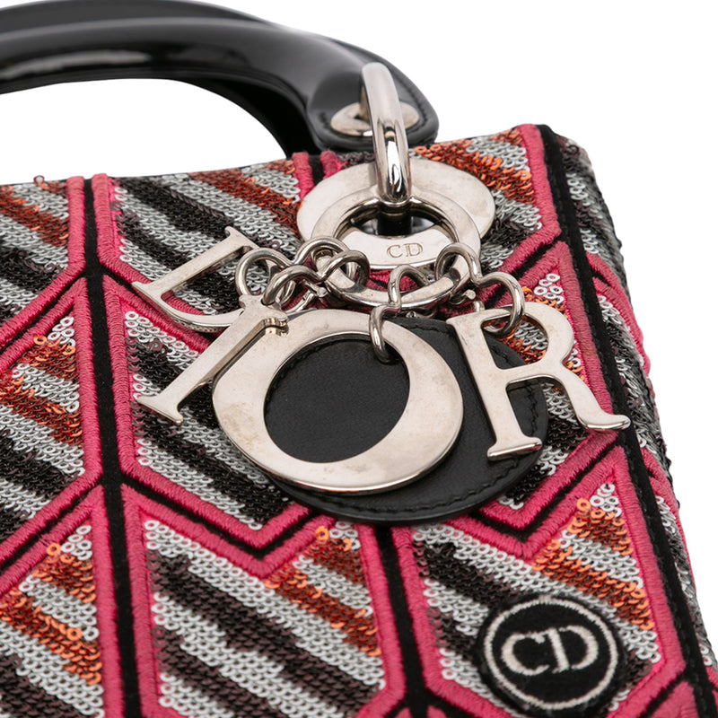 Mini Patent Sequined Lady Dior - Image 8