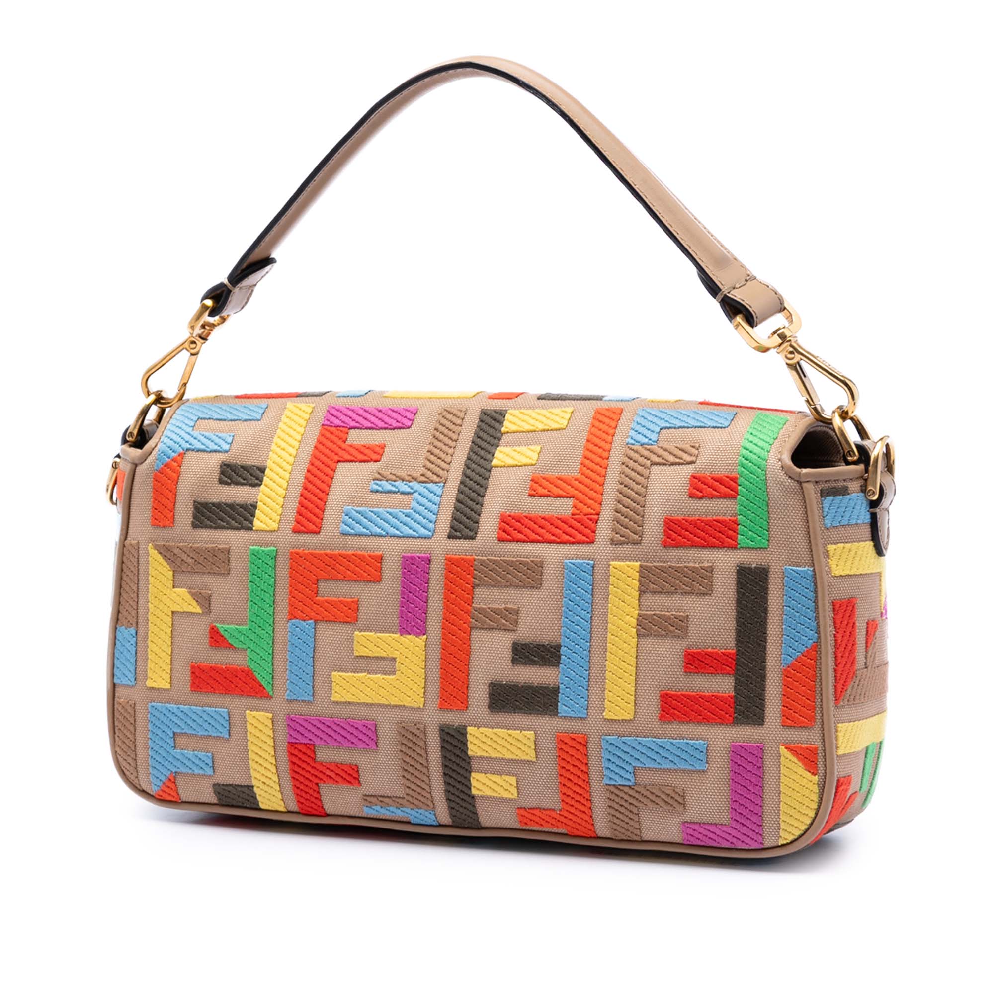 Zucca Embroidered Canvas Baguette Satchel - Image 2