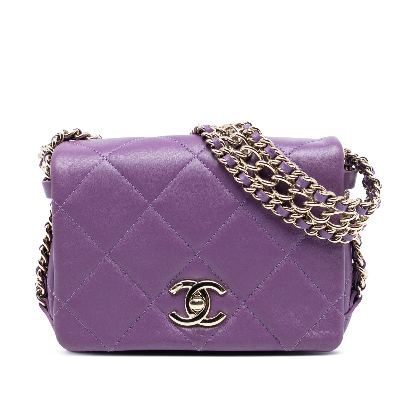 Mini Lambskin Triple Chain Full Flap - Image 1