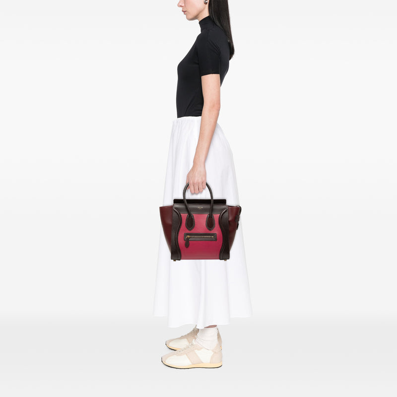 Micro Tricolor Leather Luggage Tote - Image 7