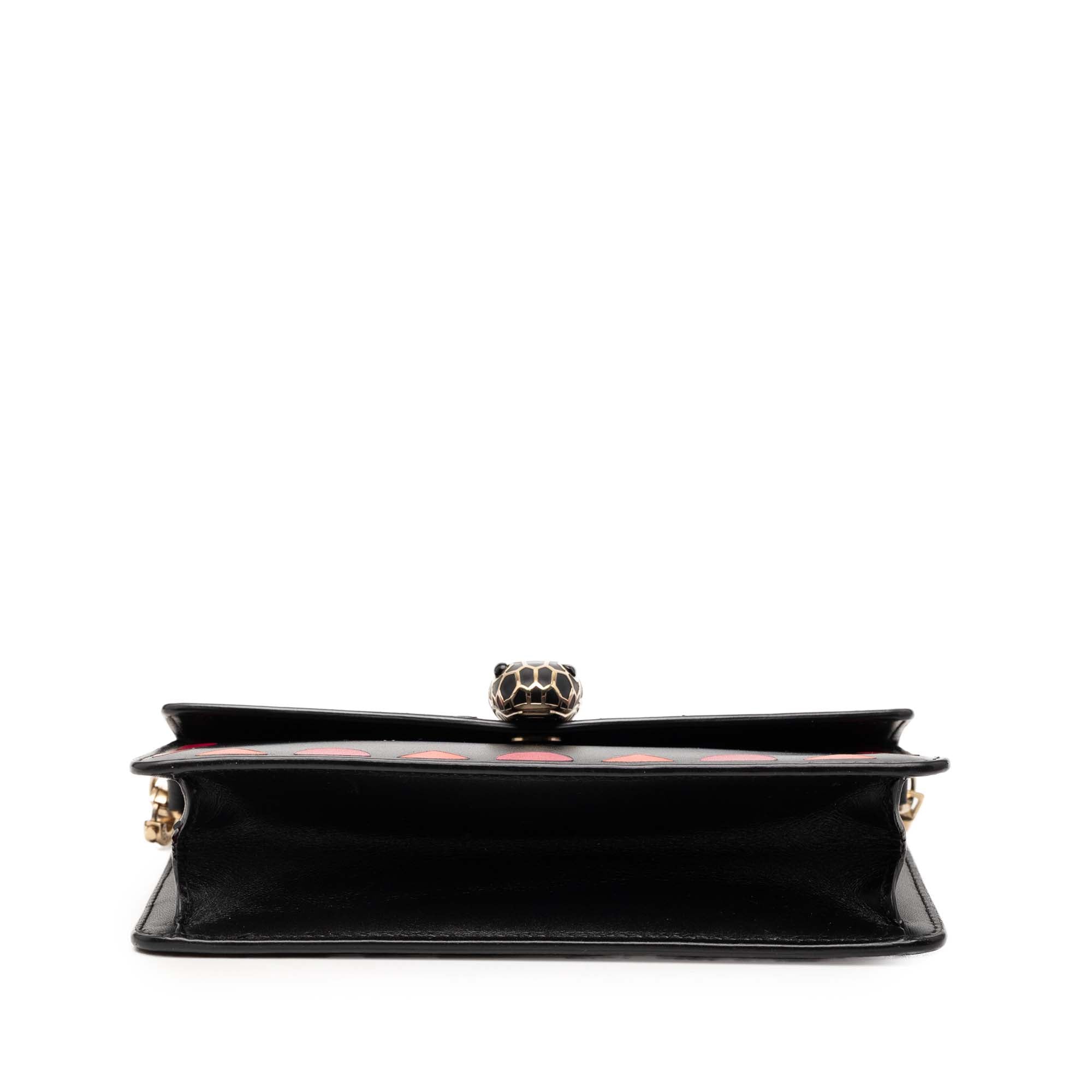 Mini Calfskin Geometric and Stars Patch Serpenti Forever Clutch with Chain - Image 3