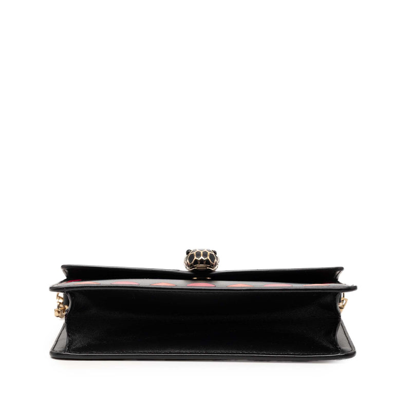 Mini Calfskin Geometric and Stars Patch Serpenti Forever Clutch with Chain - Image 3