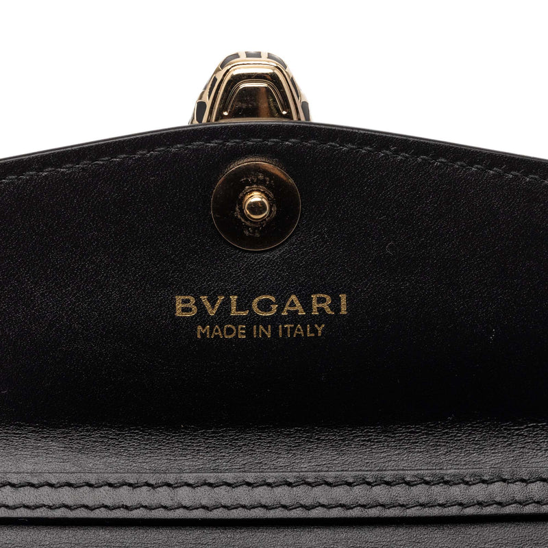 Mini Calfskin Geometric and Stars Patch Serpenti Forever Clutch with Chain - Image 4