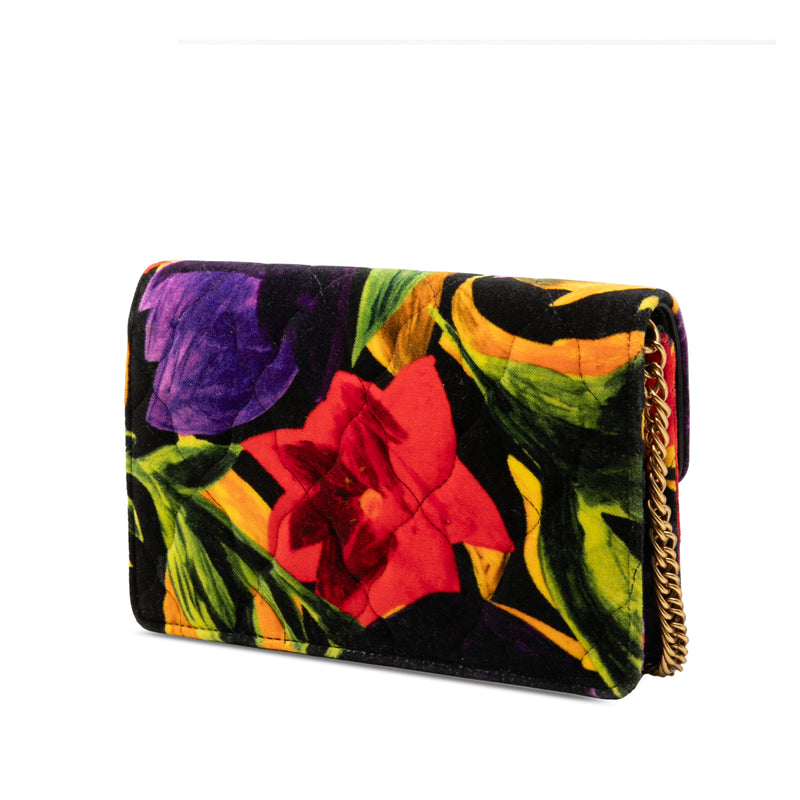 Velvet BB Floral Print Wallet On Chain - Image 2