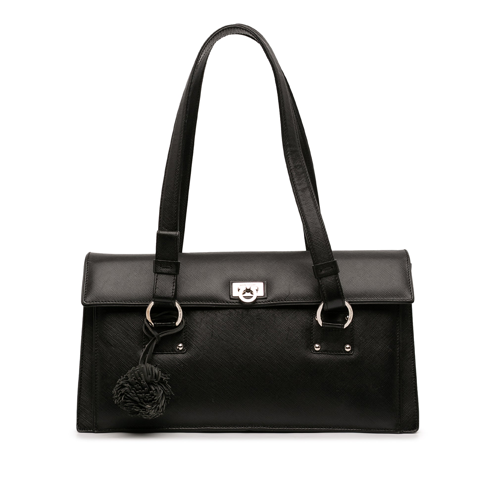 Leather Gancini Shoulder Bag - Image 1
