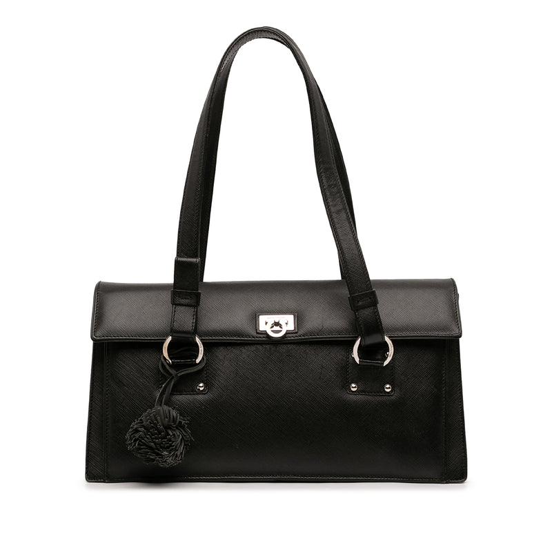 Leather Gancini Shoulder Bag