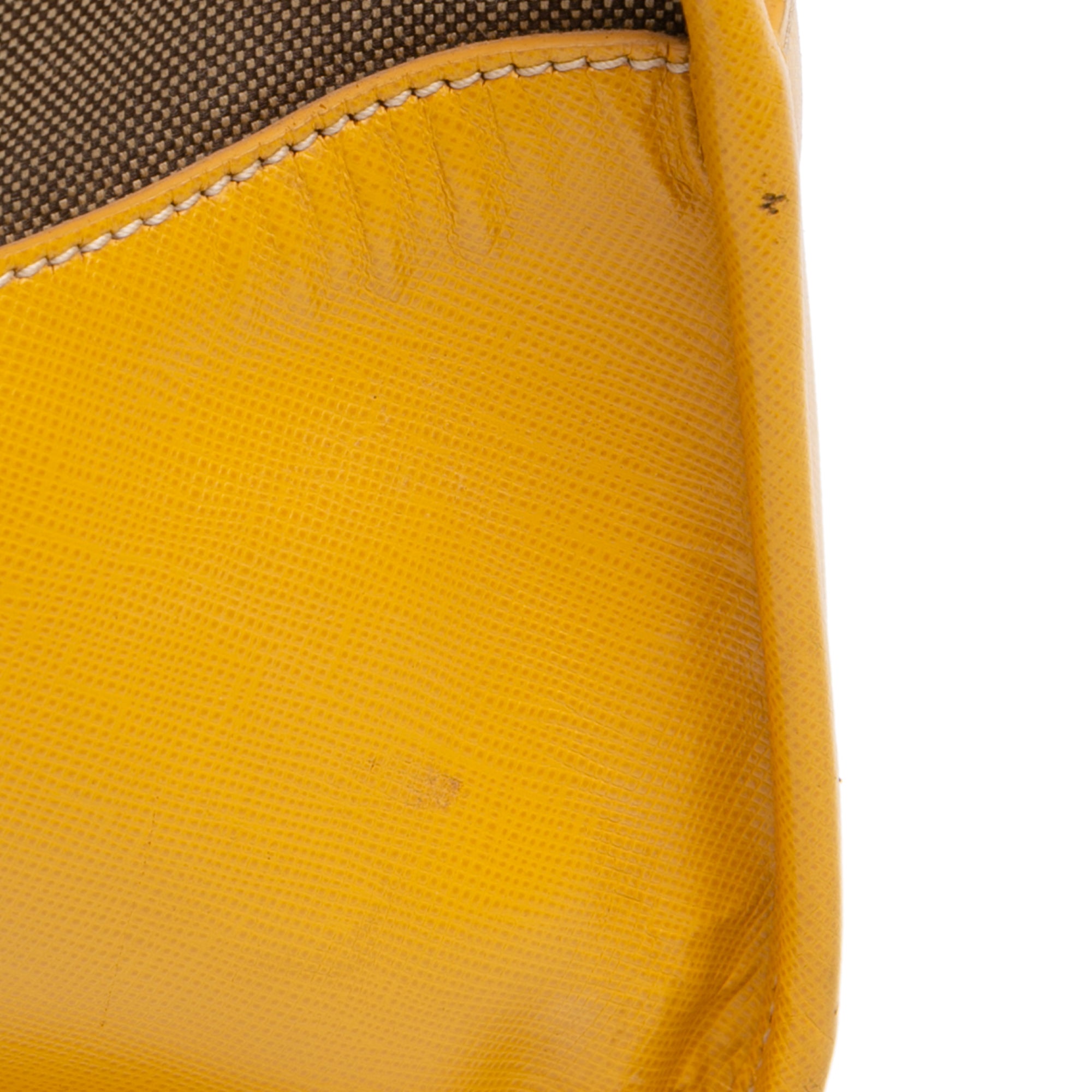 Saffiano Trimmed Canvas Canapa Logo Satchel - Image 8