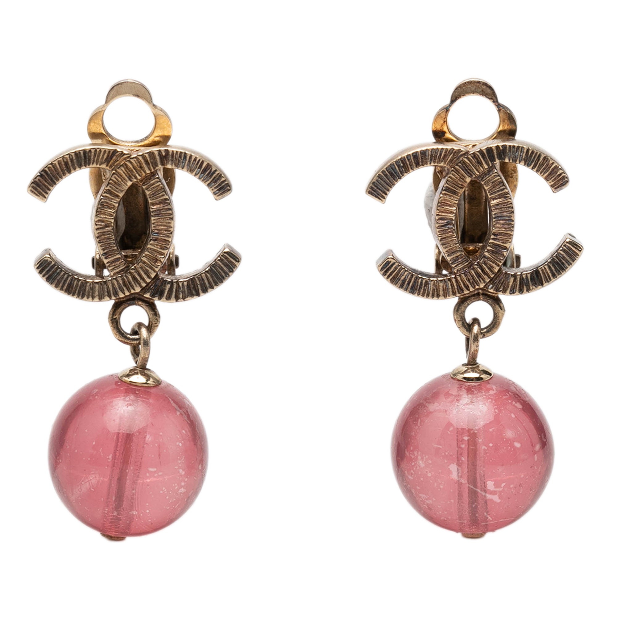 CC Brass Resin Drop Clip On Earrings - Image 1
