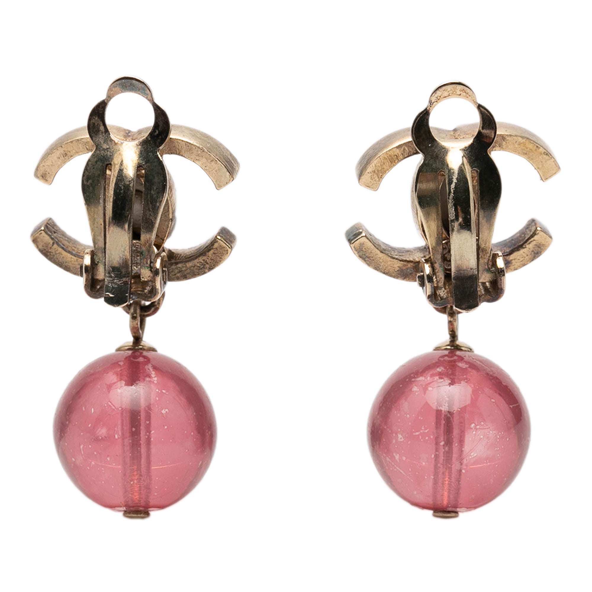 CC Brass Resin Drop Clip On Earrings - Image 2
