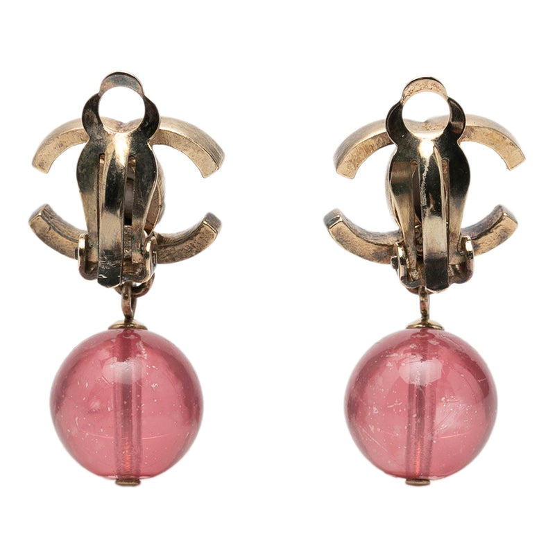 CC Brass Resin Drop Clip On Earrings - Image 2