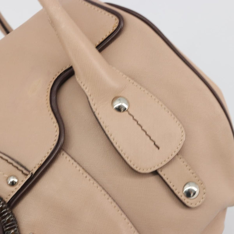Salvatore Ferragamo Gancini Leather Beige Bag