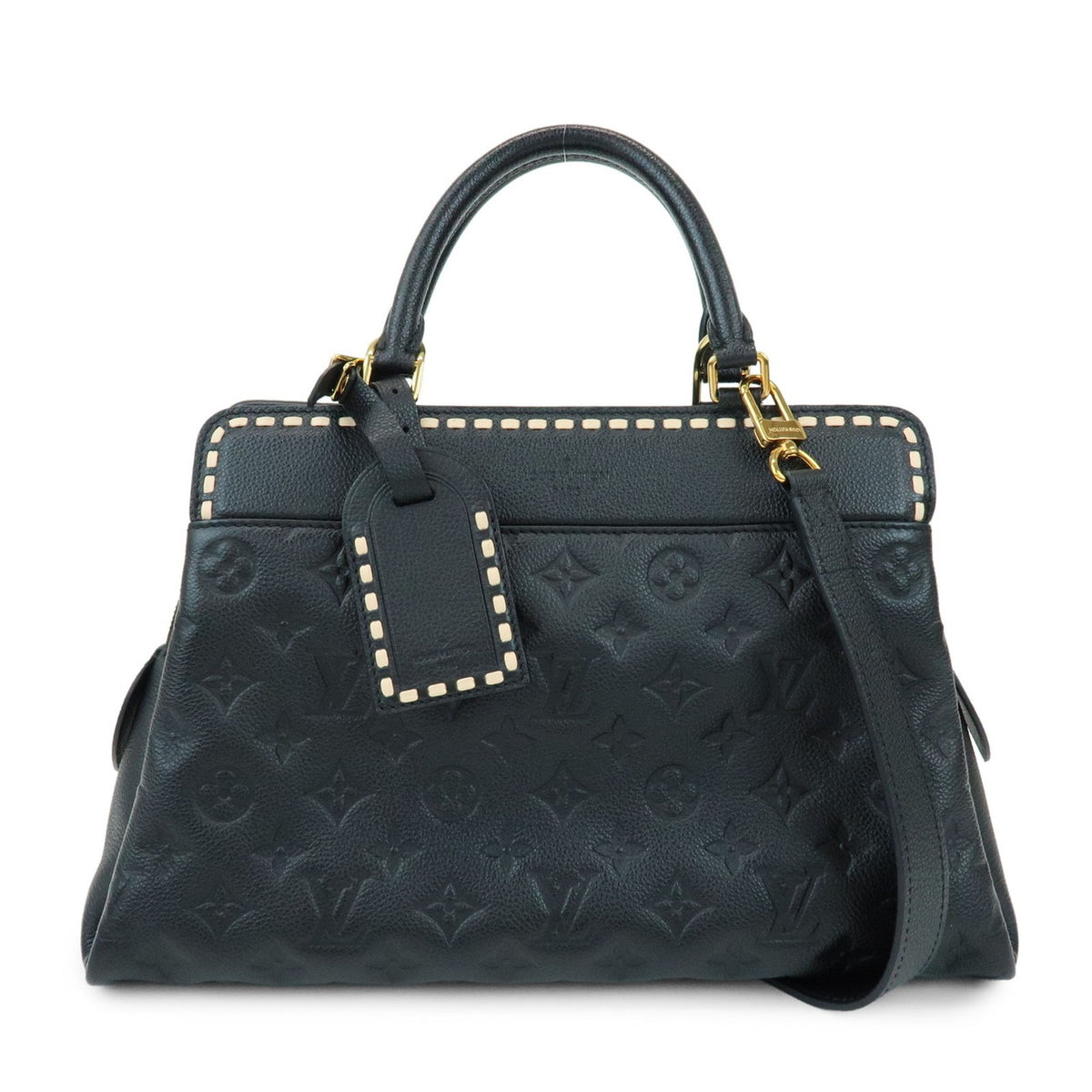 Louis Vuitton Vosges Whipstitch Monogram Empreinte Leather Black Bag