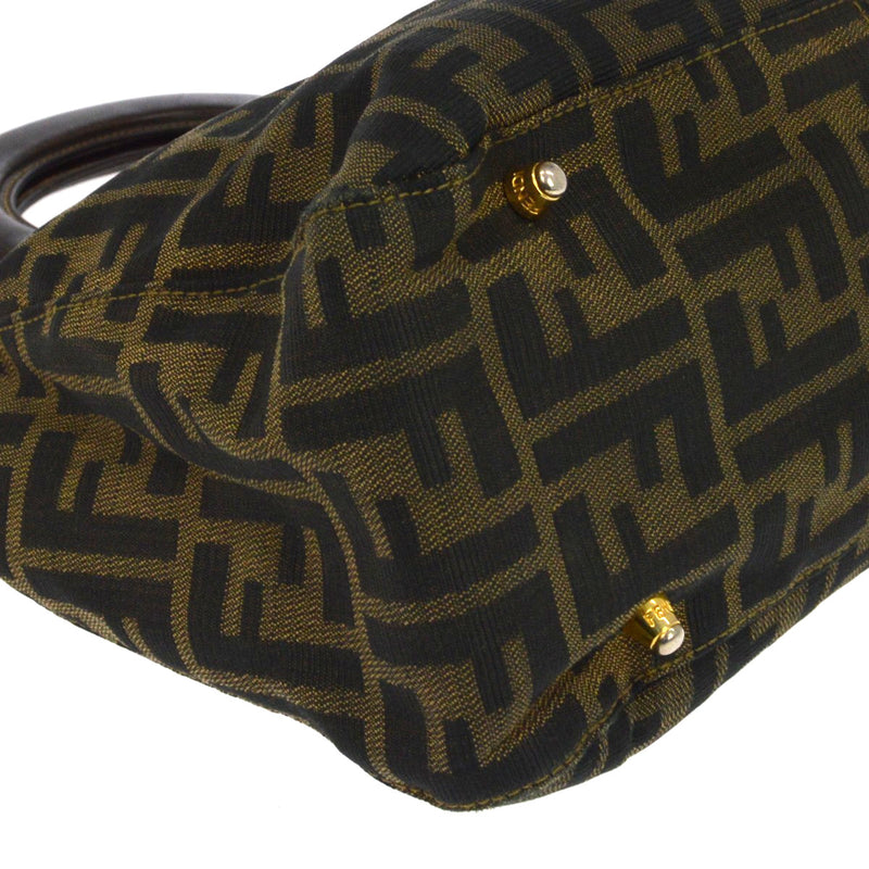 Fendi Vintage Top Handle Zucca Canvas Brown Bag