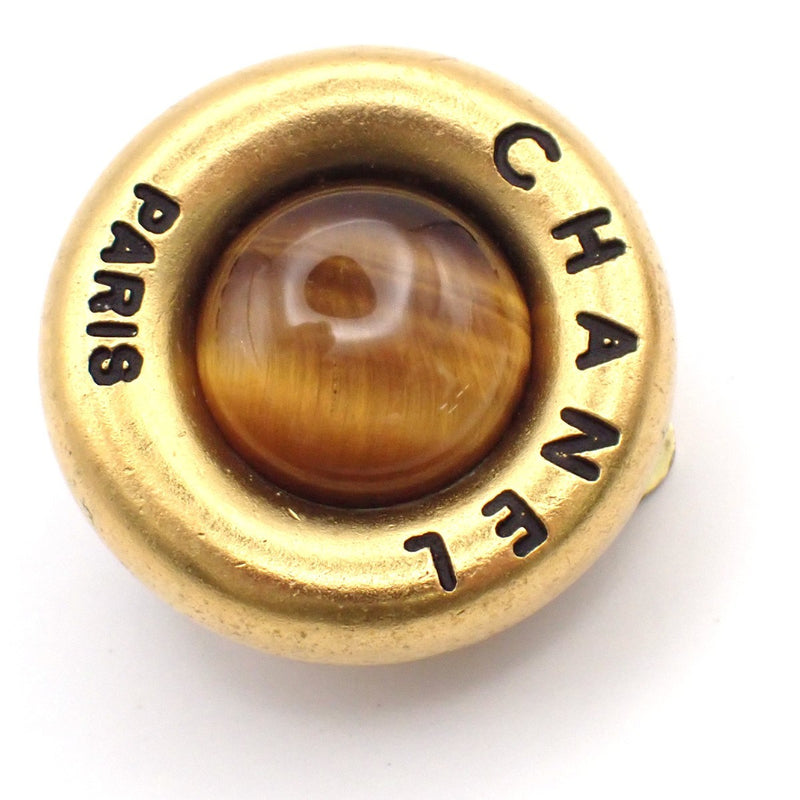 Chanel Vintage Round Cc Button Clip-On Metal And Faux Pearl Gold Gold_plated Bijoux