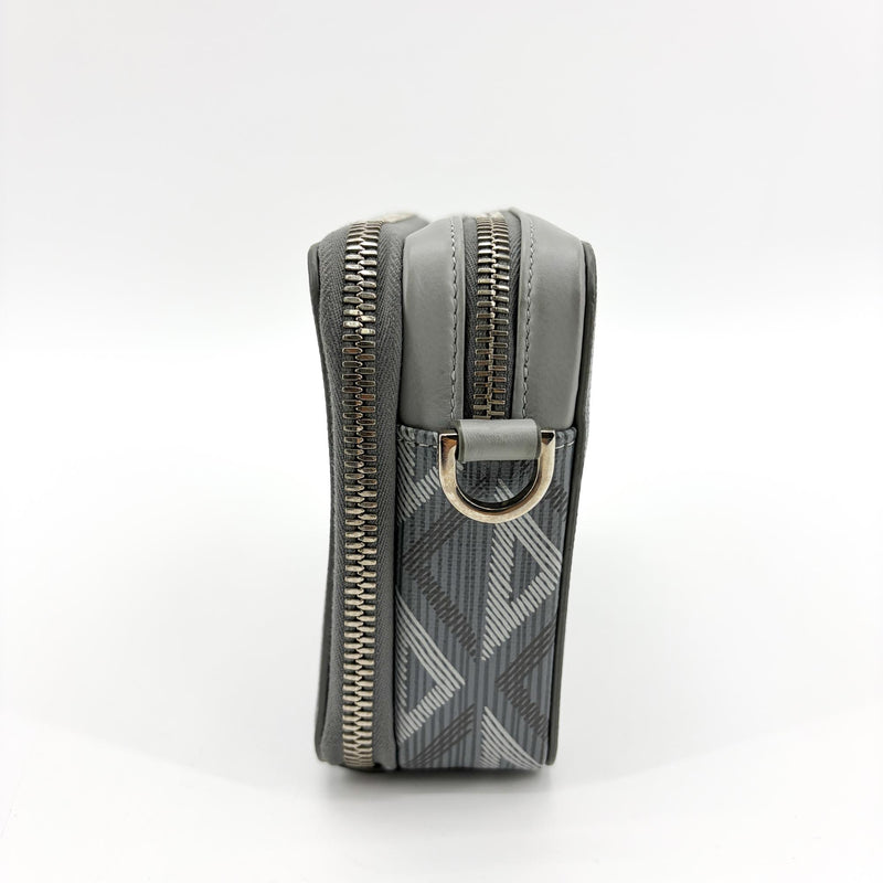 Christian Dior Double Zip Cd Diamond Coated Canvas Gray Bag