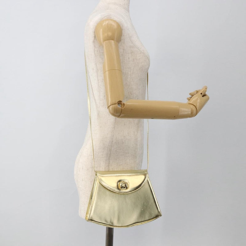 Salvatore Ferragamo Shoulder Leather Gold Bag