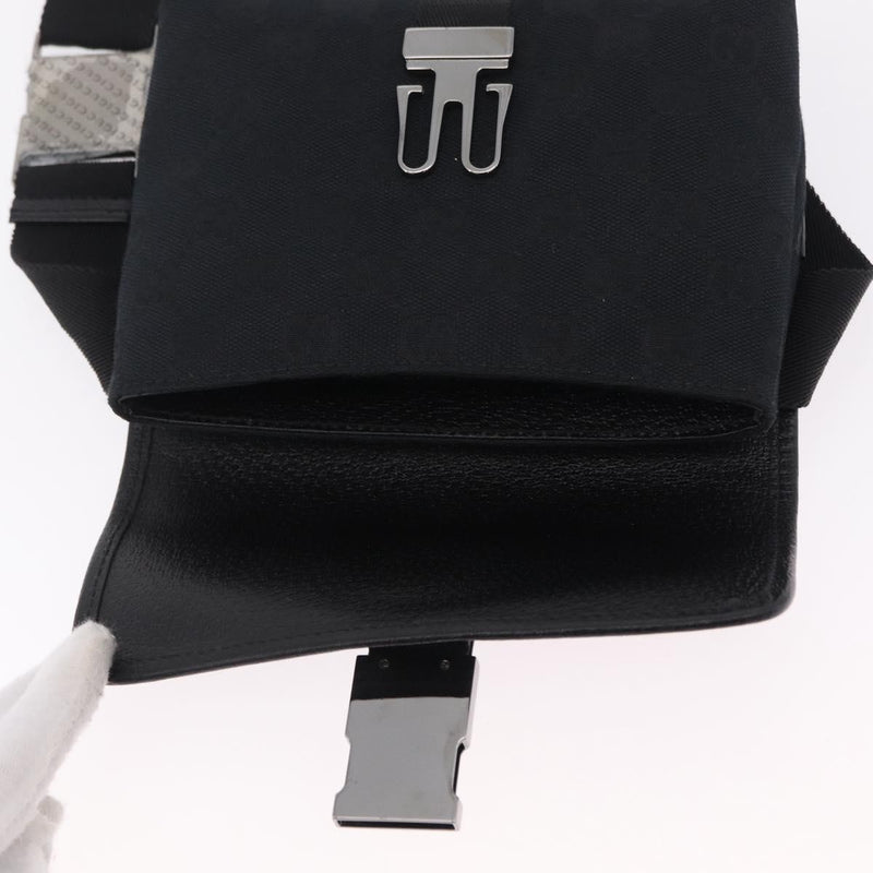 Gucci Buckle Waist Gg Canvas Black Bag