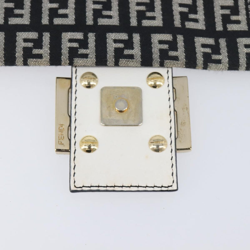Fendi Vintage Flap Zucchino Canvas Black Bag
