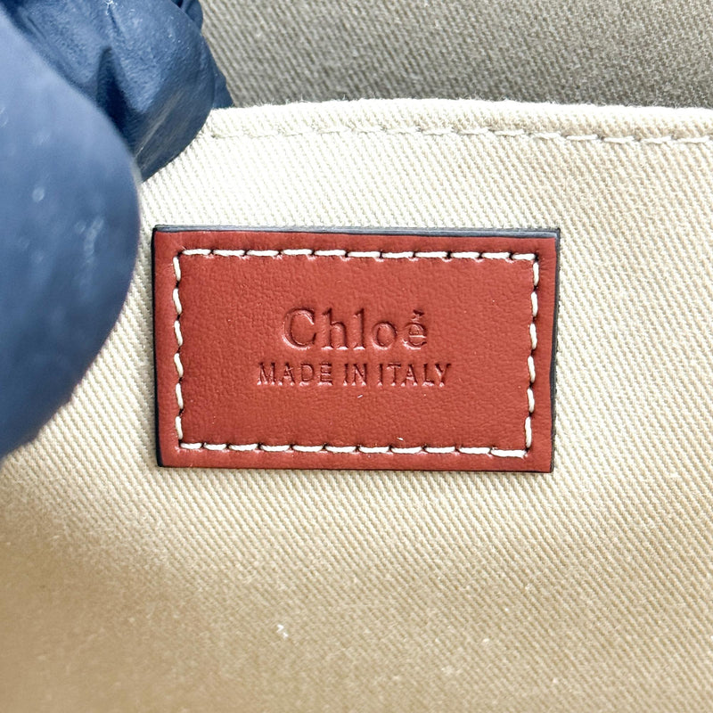 Chloe Woody Tote Canvas With Leather Brown