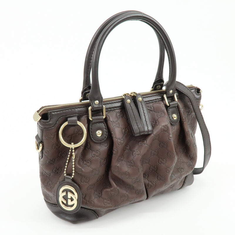 Gucci Sukey Top Handle Satchel Guccissima Leather Brown
